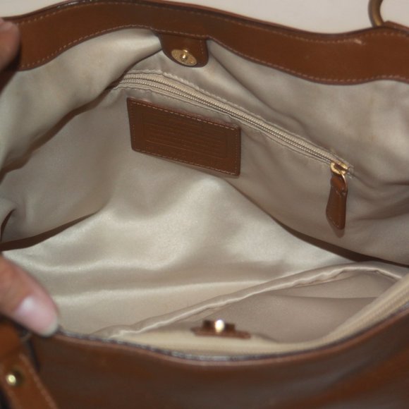 COACH F24961 Campbell Leather Belle Carryall Tote Bag Camel Brown 24961 - Picture 5 of 8